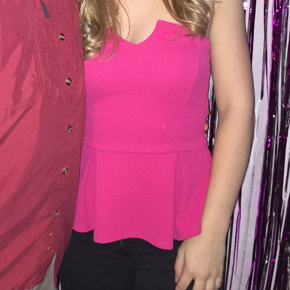Pink strapless top